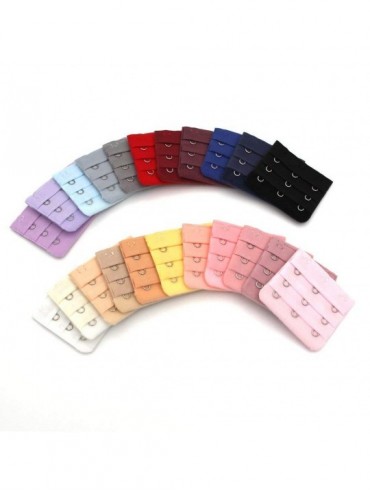 Accessories 22 pcs Assorted Colors Women 3-Hook 3 Rows Spacing Bra Extender Strap - C511E3K8ANX $21.96