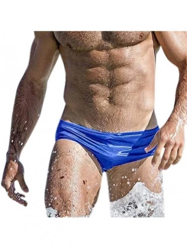Boxers Fashion Trunks Men Breathable Beach Solid Color Running Swimming Underwear Pants - Blue - C418QIR98N8 $34.35