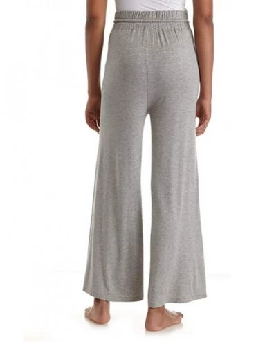 Bottoms Womens Pajama Lounge Palazzo Pants Bottoms for Women Cotton Wide Leg Yoga Jogging with Pockets Sleepwear S 3X Gray - ...