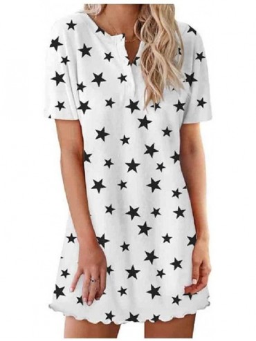 Nightgowns & Sleepshirts Women Lips Short Dress Printing Short Sleeves Daily Nightgown - As1 - CV19000SZD5 $49.31