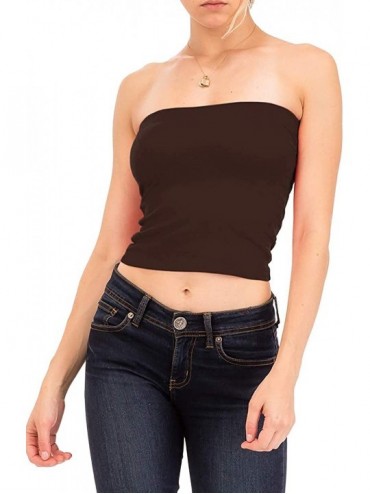 Shapewear Women's Strapless Basic Solid Tube Top Crops - Oagt13_americano - CP18OQ536ZG $29.04