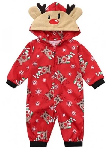 Sleep Sets Christmas Family Matching Pajamas - Deer Print Hoodie Loungewear Family Pajamas Sets Xmas Jumpsuit PJs - Baby - CV...