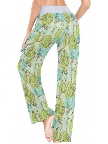 Bottoms Women Pajama Pants Little Elephants Comfy Stretch Drawstring Long Wide Leg Lounge Pants - Multicolor - C019CK60X24 $2...