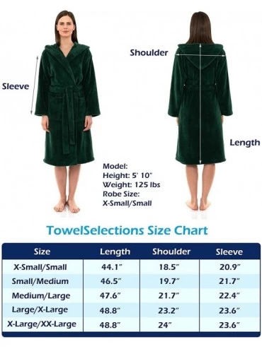 Robes Women's Robe- Plush Fleece Hooded Spa Bathrobe- Made in Turkey - Hibiscus - CI11KGZ4DEF $44.37