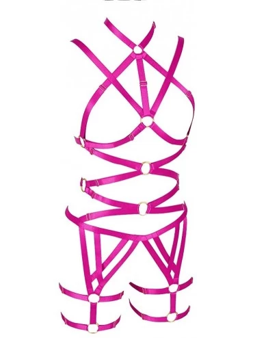 Garters & Garter Belts Female Harness Bra Garter Punk Gothic Belt Set Soft Elasticity Cage Openwork Dance Underwear Accessori...