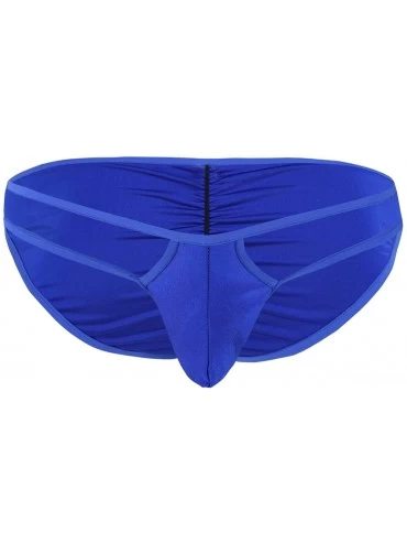 Briefs Men's 3D Pouch Underwear Hollow Out Bikini Briefs Lingerie Panties Swimwear - Blue - CC18888ZG72 $9.66