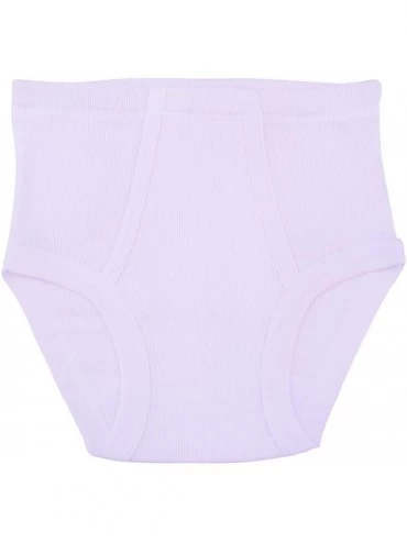 Briefs Luxury Italian Underwear 100% Mako Cotton Men's Briefs With Fly. - Bianco (Ribbed) - CG18THM90RA $9.07