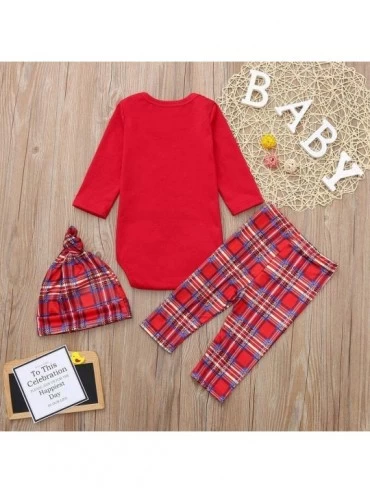 Sleep Sets Christmas Pajamas for Family- Merry Christmas Santa Classic Plaid Matching Family Xmas Pajama Set - Baby-red - CX1...