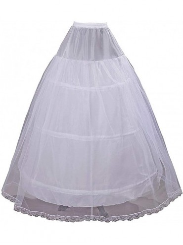 Slips Women's Full Lenth A-line Wedding Petticoat Underskirt Crinoline Hoop Slips AC04 - 3-hoop White - CB18TS3DUH8 $44.89