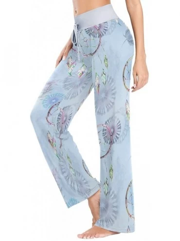 Bottoms Blue Dreamcatcher Boho Dandelion Women's Pajama Pants Lounge Sleep Wear - Multi - CU19C6ADR8O $18.16
