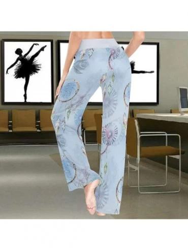 Bottoms Blue Dreamcatcher Boho Dandelion Women's Pajama Pants Lounge Sleep Wear - Multi - CU19C6ADR8O $18.16