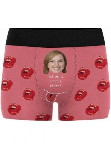 Boxer Briefs Custom Men's Boxer Briefs Printed with Funny Photo Face Licked it so It's Hers Black - Multi 10 - CL197ZEGUYG $4...