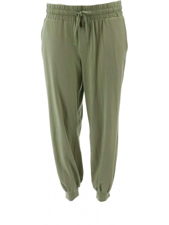 Bottoms Loungewear Petite Knit Jogger Pants A286476 - Dusty Green - C318CZTOR4Z $49.76