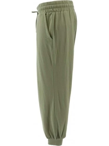 Bottoms Loungewear Petite Knit Jogger Pants A286476 - Dusty Green - C318CZTOR4Z $20.02