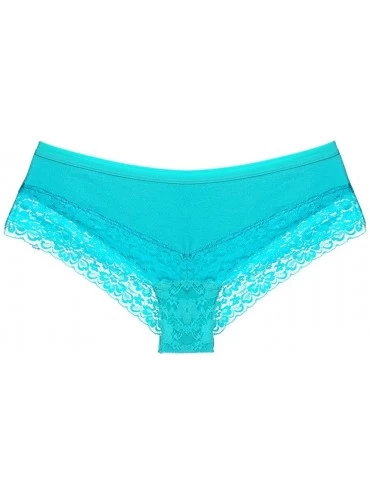 Panties Lingerie Women 6-Pack Colorful Hipster Lace Trim Briefs Panties Low Rise Underwear - 6 Colors - CZ18R59QEQ3 $13.32