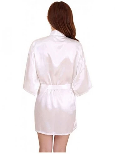Robes Sexy Satin Night Robe Lace Bathrobe Perfect Wedding Bride Bridesmaid Robes Dressing Gown for Women. As the Photo Show -...