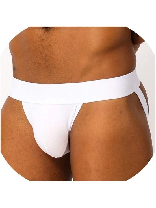 G-Strings & Thongs Sexy Men Underwear Lingerie Jocks G Strings Thongs Pure Cotton Solid Briefs Panties Jock S BP.01 - White-3...