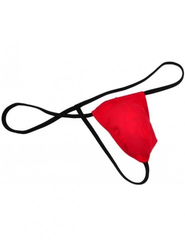 G-Strings & Thongs Men's Pouch T-Back Thicken Spandex G-String Gay Underwear Body Thong Nightwear - Red - CN12N1LMT8S $20.38