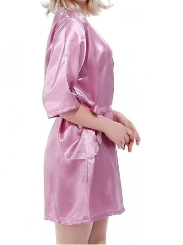 Robes Sexy Satin Night Robe Lace Bathrobe Perfect Wedding Bride Bridesmaid Robes Dressing Gown for Women. As the Photo Show -...
