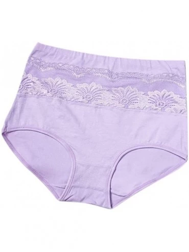 Accessories Sexy Fashion Women Fashion Lace Underwear High Waist Solid Underpants Pants (Purple L) - C51992RG3KW $29.64