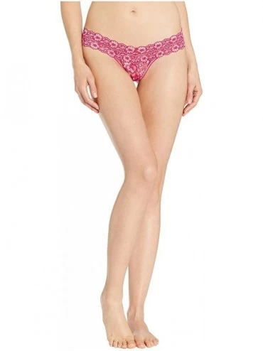 Panties Cross-Dyed Signature Lace Low Rise Thong - Venetian Pink/Rosie Pink - C418WD0HW0A $14.48