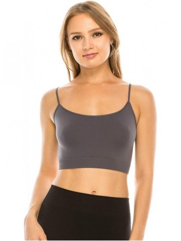 Camisoles & Tanks Bandeau Cami Top (Non-Padded) Made in USA - Charcoal (6 Inch) - CH12K7DCJJV $24.56