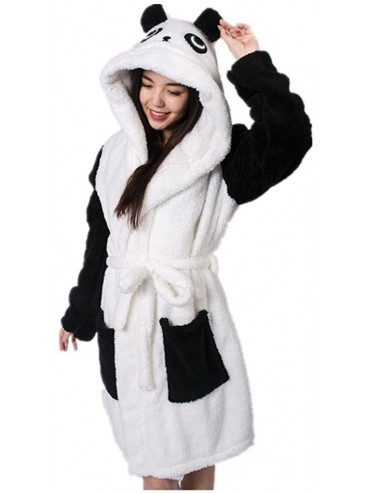Robes Honeystore Women's Winter Adult Animal Hooded Warm Cosplay Bathrobe Nightgown Pajamas - Panda - CR182EY49OC $60.26