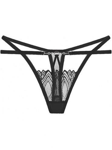 Panties Women's Low Rise Micro Back G-String Thong Panty Underwear-Waist Can be Worn 60-98cm. - Black - CT192WM5GMX $8.72