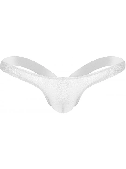 G-Strings & Thongs Mens See-thorugh Mesh Low Rise Mini Jockstrap Pouch Briefs G-String Thong Underwear - White - CP1903D8IC9 ...