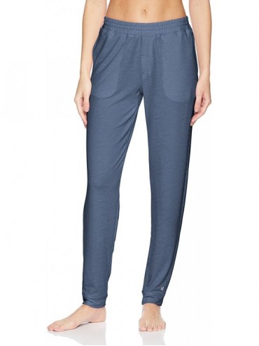 Bottoms Women's Solid French Terry Cuffed Long Lounge Pant with Pockets - Vintage Indigo - CA18EHQCI6X $48.72