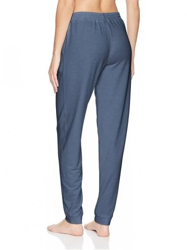Bottoms Women's Solid French Terry Cuffed Long Lounge Pant with Pockets - Vintage Indigo - CA18EHQCI6X $18.78