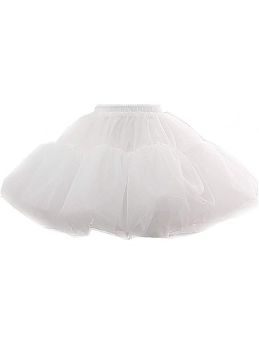 Slips Women Petticoat Skirts Tutu Crinoline Underskirt Supports Adjustable Petticoat Half-Length Skirt for Lolita Dress - Whi...