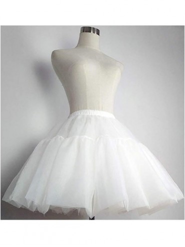 Slips Women Petticoat Skirts Tutu Crinoline Underskirt Supports Adjustable Petticoat Half-Length Skirt for Lolita Dress - Whi...
