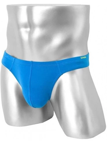 G-Strings & Thongs Men Thong Sexy Man G-String Butt Flaunting Tongs Undie T-Back Underwears - Blue - CA18ZCXR3D2 $13.47