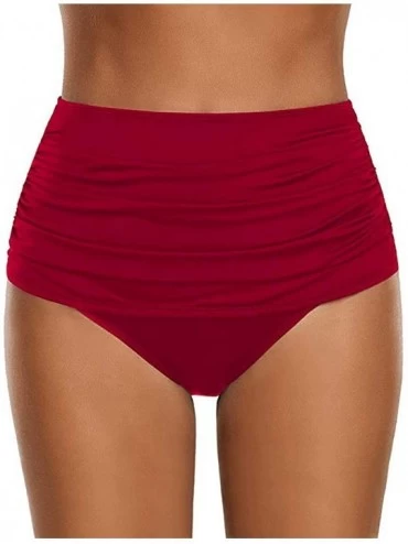 Thermal Underwear High Waisted Bikini Bottoms Womens High Waisted Swim Bottom Ruched Bikini Tankini Swimsuit Briefs Plus Size...