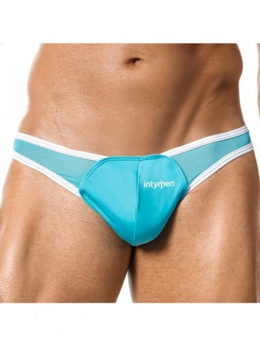 G-Strings & Thongs Micro Pouch Thong Low Rise Design Side Sheer Mens Sexy Underwear - Turquoise - C9196X3MY5K $29.12