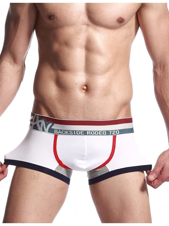 Boxer Briefs Sexy Trunk Boxer Brief Underwear Mens 4 Colors - 2520 White - CZ11NDW35FL $21.22