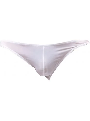 Bikinis Men's Sexy Mesh Sheer See Through Bikini Briefs Underwear Swimsuit Swimwear - White&xxl - CR18GAZHHEO $10.98