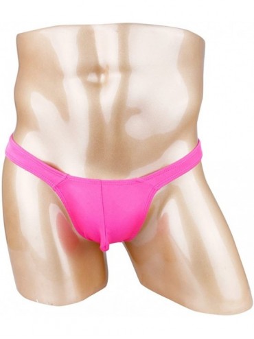 G-Strings & Thongs Mens Low Rise Bulge Pouch G-String Thong T-Back Micro Panties Underwear Bikini Briefs - Rose - CN190MWH2MM...