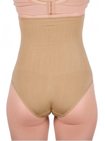 Shapewear Women's Hi-Waist Seamless Firm Control Tummy Slimming Shapewear Panties - 1 Black- 1 Nude (2 Pack) - C8182WGMOX5 $1...