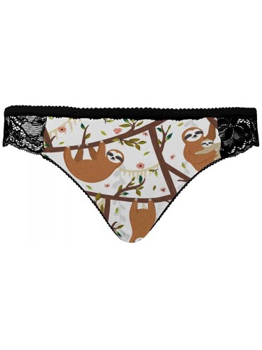 Thermal Underwear Womens Low Waist Basic Bikini Panties Funny Sloths - Multi 1 - C219E7KONQO $52.16