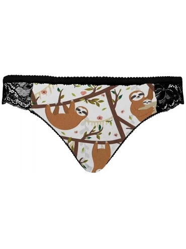 Thermal Underwear Womens Low Waist Basic Bikini Panties Funny Sloths - Multi 1 - C219E7KONQO $43.47