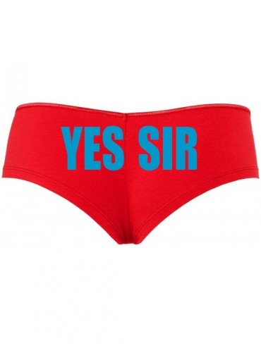 Panties Yes Sir Master Daddy DDLG Red Boyshort for Daddys Little Slut - Sky Blue - CX18SQROKG6 $31.77