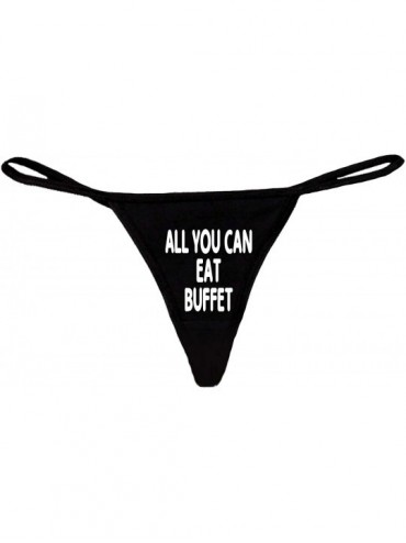 Panties Women's Sexy Thong All You Can Eat Buffet - Black - CV12MXRIOGG $15.14