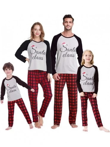 Sets Matching Christmas Family Pajamas Set Holiday Santa Claus 2Pcs PJS Set - Gray Santa Claus Kids - CT18Z5W3MRX $33.36