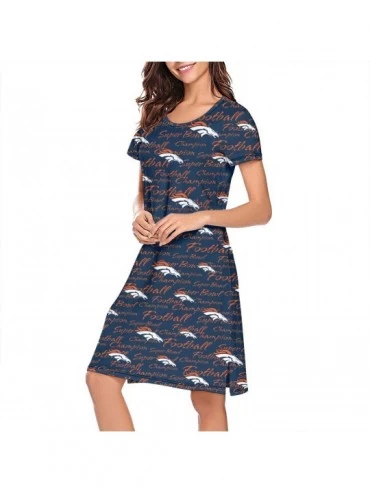 Nightgowns & Sleepshirts Sleep Shirts for Women Girls- Sleepwear Nightgowns Sleep Tee Print Sleep Dress - C319CM4HHAK $31.64