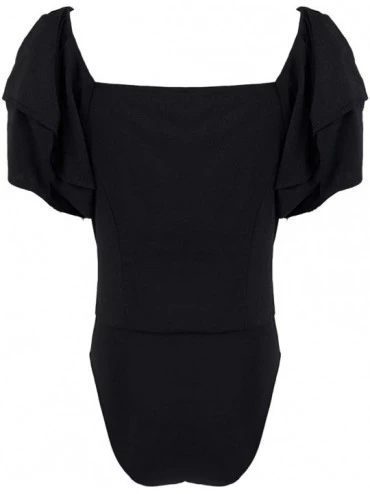 Shapewear Women's Bodysuit-Blouse- Black- X-Small - CL194R3AWXT $23.80