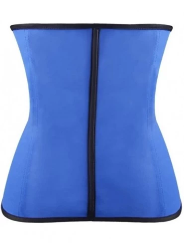 Bustiers & Corsets Women Plus Size Waist Corset Rubber Top Corset Steel Boned-C601 - Blue - C4190ORC62C $22.32