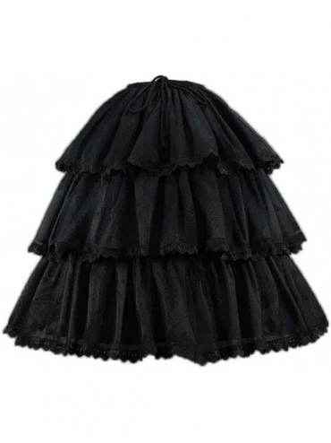 Slips Sweet Short Two Way Petticoat Lace Trimmed A line/Ball Gown Underskirt - Black - C618CWW8R4H $66.31