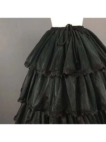 Slips Sweet Short Two Way Petticoat Lace Trimmed A line/Ball Gown Underskirt - Black - C618CWW8R4H $40.87